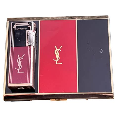 zigarettenetui ysl|YSL Yves Saint Laurent, Zigarettenetui und Feuerzeug, NOS, .